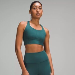 Lululemon Energy Longline Ribbed Bra- Storm Teal! Like new!